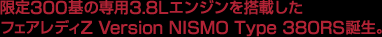 300̐p3.8LGW𓋍ڂtFAfBZ Version NISMO Type 380RSaB