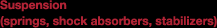 Suspension (springs, shock absorbers, stabilizers)