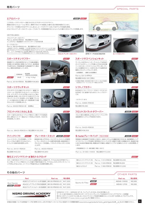 ニスモ　スポーツ　パーツ　カタログ NISMO | NISMO PARTS CATALOGUE | 車種別一覧 FAIRLADY Z