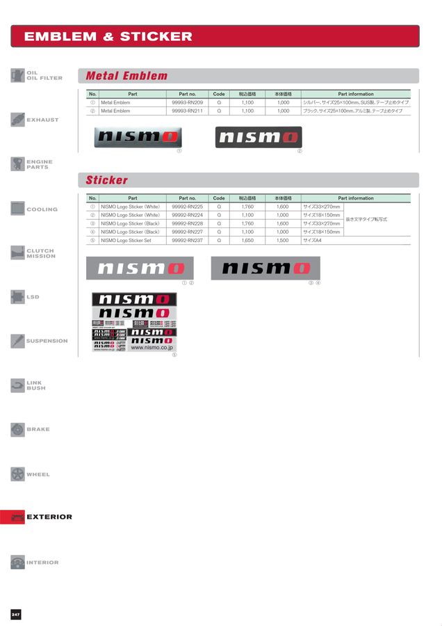 NISMO PARTS CATALOGUE 2023