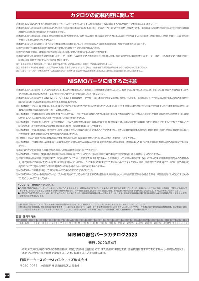 NISMO PARTS CATALOGUE 2023