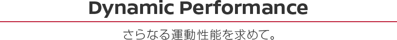 Dynamic Performance さらなる運動性能を求めて。