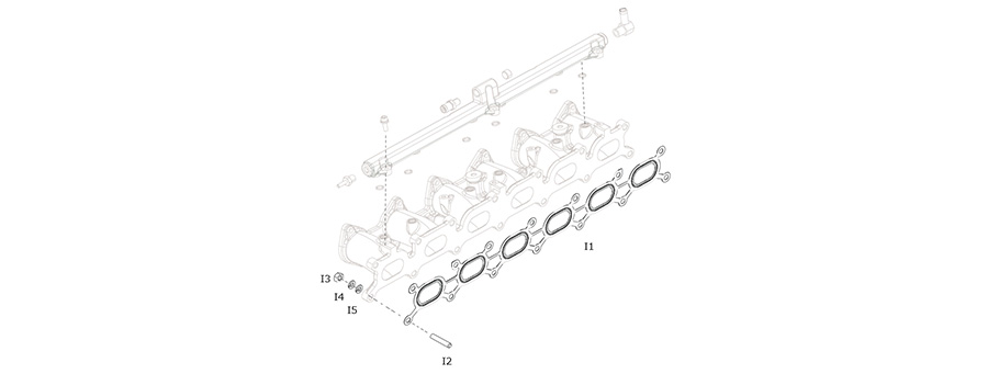 インテークマニフォールド用ガスケット、図
