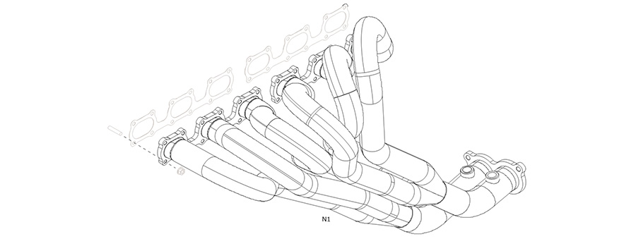エキゾーストマニフォールド図